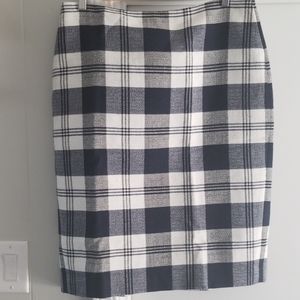 Hobbs Navy Cream White Skirt 12